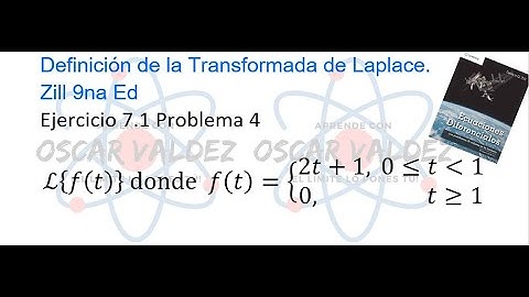 Ejercicios 7.1 Problema 4 Dennis G. ZILL ED 9na Ed. Transformada de Laplace