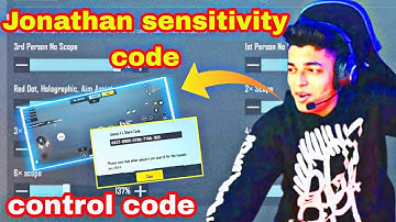 Jonathan control code & Jonathan sensitivity code | Latest 2022 | best 2 finger thumb controls
