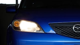 Simple how-to: Change headlight bulbs, Mazda 2 [Demio]