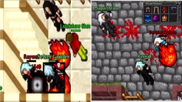 Old Tibia - EK47 vs Setzer Gambler & RED SKULL DEAD (Julera 2006 7.6)