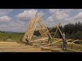 A-Frame off grid house-Lifting the frames - Ep 2 #aframehouse