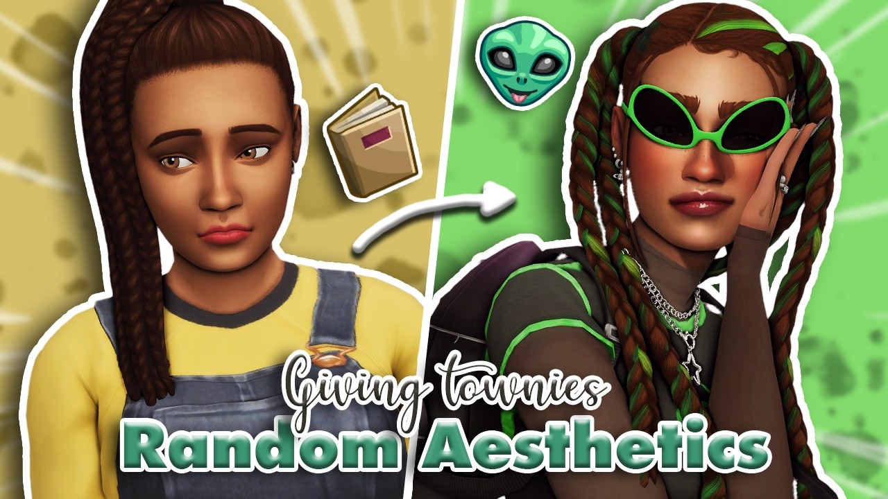 I gave MORE Townies *RANDOM* Aesthetics! 👽 | Sims 4 Create-a-sim Challenge