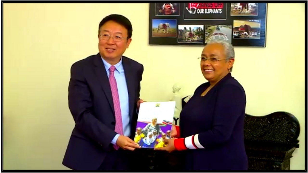 Chinese Wu Peng paid Margaret Kenyatta Courtesy Call at State House newspaper mockup