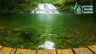 ULTIMATE RELAXATION: Gentle Multi-Tier Waterfall &amp; Clear Green Natural Pool Sounds | Sleep &amp; Study