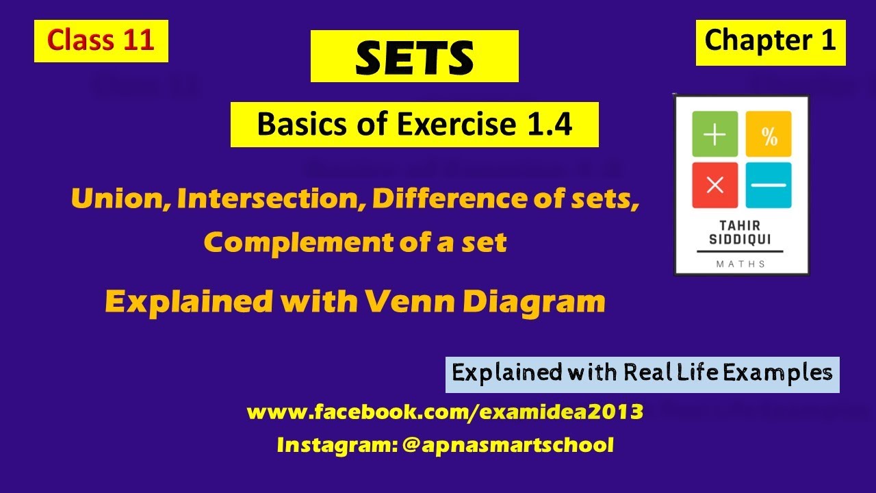 Class 11 Maths Chapter 1 Sets Basic for Exercise 1.4 NCERT Maths - YouTube