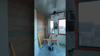 Klejenie płyt gk zamiast tynkowania #remont #wykończeniawnętrz #drywall