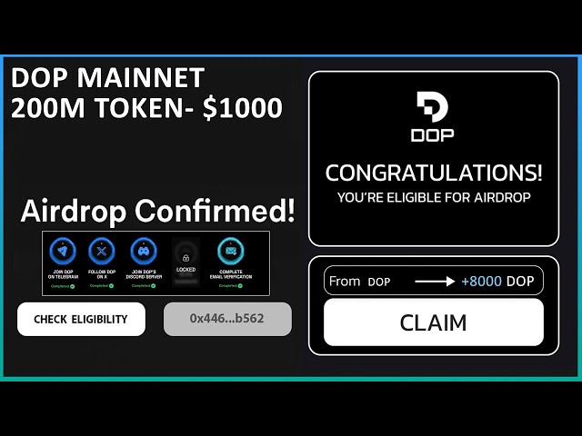 DOP MAINNET 200 M TOKEN FREE AIRDROP | $1000 FREE AIRDROP |  Zero Investment  Free Airdrops | Ep-5 class=