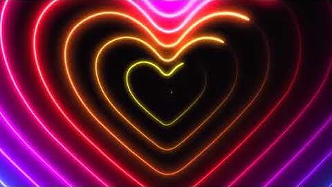 Neon Heart Shape | Glowing Light | Neony | After Effects LOOP VIDEO Black Screen
