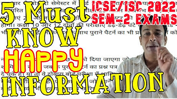 CISCE Changing ICSE/ISC 2022 Semester-2 Exam Conducting Rules for ICSE/ISC 2022 Semester-2 Students
