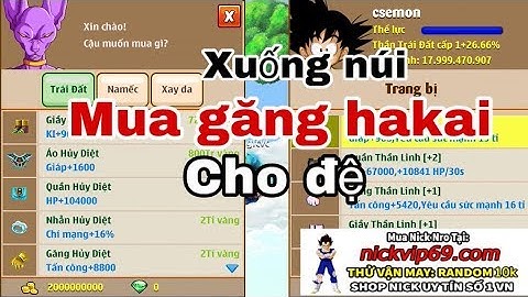 Ngọc Rồng Online: Mua Găng Hakai Cho Đệ Siêu Phâm Siêu Cấp 1