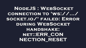 NodeJS : WebSocket connection to 