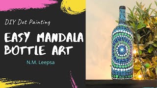 Easy  Mandala Bottle Art | DIY Painting Ideas| Reuse Craft | Dot painting