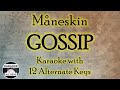 Mneskin  gossip karaoke instrumental lower higher female original key