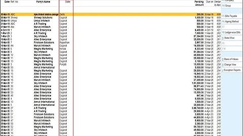 Tally Add On : State wise Outstanding Report in Tally Prime Software.