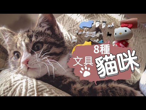 8種貓咪日本文具 | Hello Kitty | 創意文具 | 文具開箱 | 【屯門畫室】8 types of cat Japanese stationery [Eng Sub]