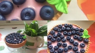 Черничный пирог. Украшение банки для специй.Blueberry pie. Decoration banks for spices.