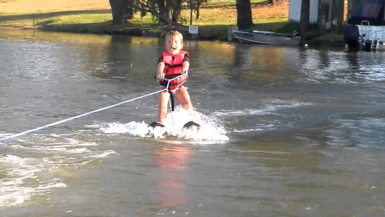 4 Year Old Water Skiing First attempt Water Skiing Tricks YouTube