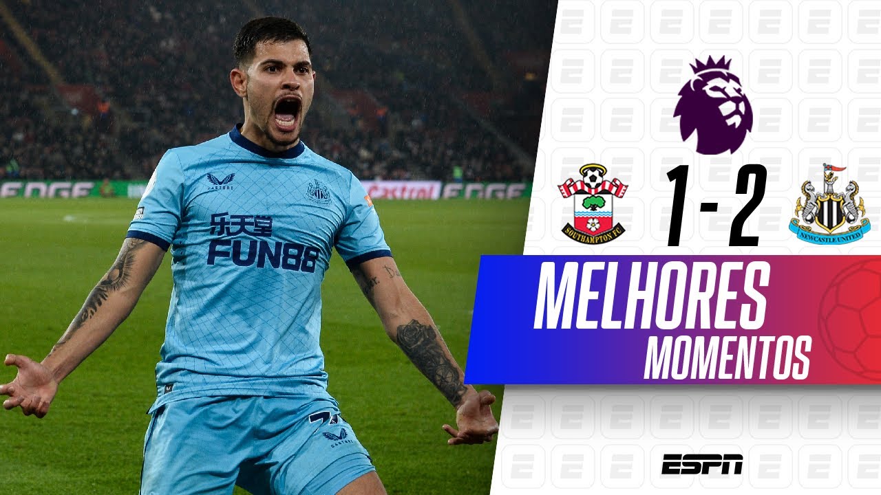 BRUNO GUIMARÃES FAZ GOLAÇO ANTOLÓGICO, E NEWCASTLE VENCE O SOUTHAMPTON NA PREMIER LEAGUE