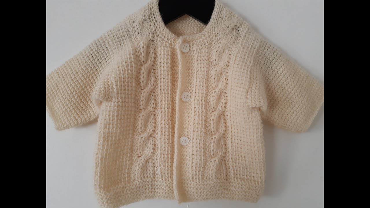 Torsades au crochet tunisien .Gilet pour bébé de 6 mois. Part 1
