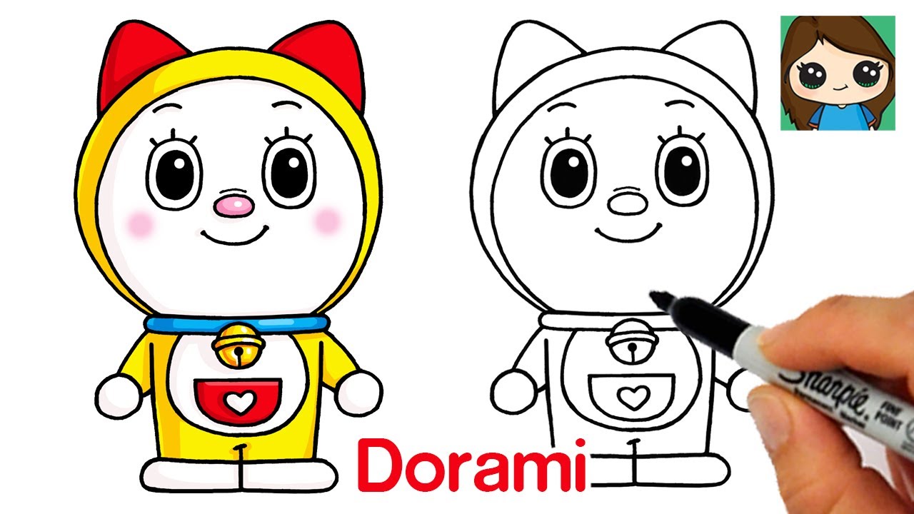 Doraemon Carrying Dorami Coloring Page  ColoringAll