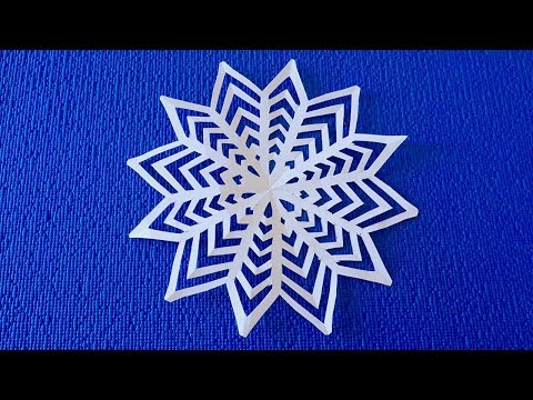 Ажурная снежинка из бумаги. Paper Snowflake. Новогодние поделки из бумаги.