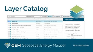 Exploring the Layer Catalog in GEM