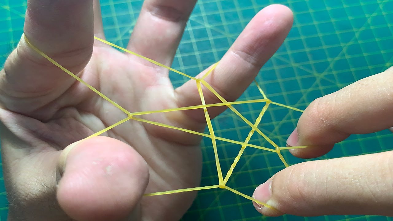 HANDMADE Cách làm ngôi sao 10 cánh bằng dây thun origami star with a rubber band 折り紙