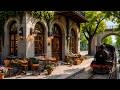 Charming Railway Coffee Jazz 🚂 Cozy Outdoor Café Vibes for Relax, Study & Calm Mind