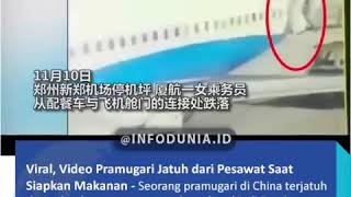 Viral, pramugari maskapai xiamen air jatuh saat menyiapkan makanan