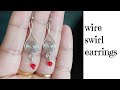 simple wire swirl earrings/making easy wire wrapped earrings/handmade wire jewelry/diy earrings