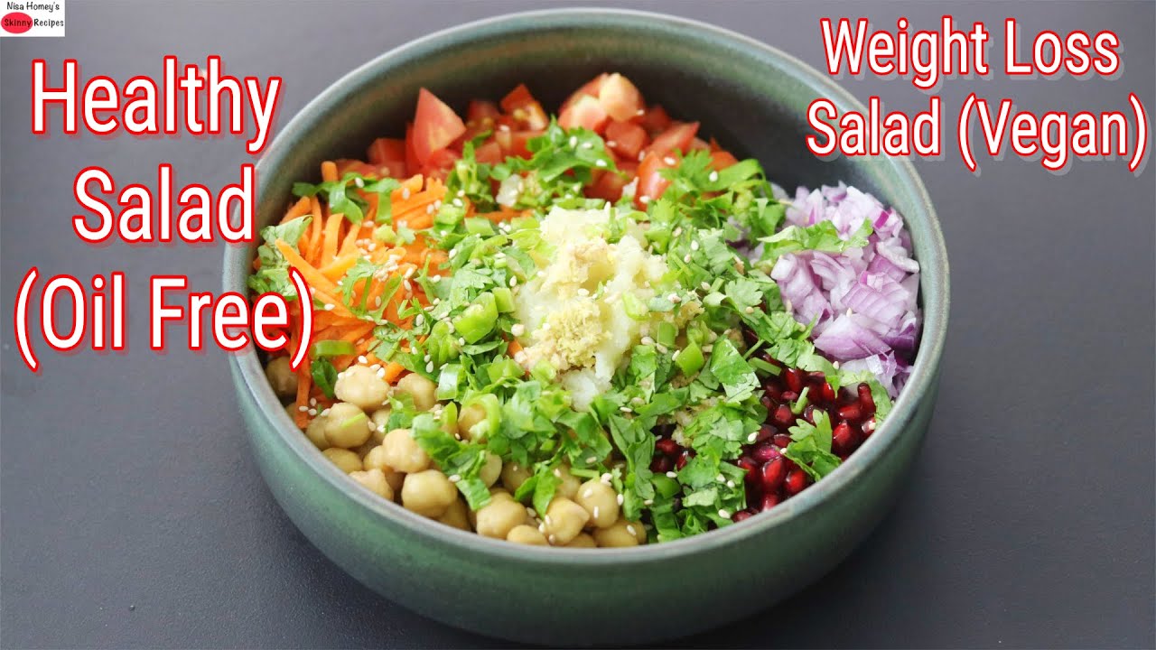 Weight Loss Salad Recipe For Lunch/Dinner - Indian Veg Meal - Diet Plan To Lose Weight Fast - No Oil