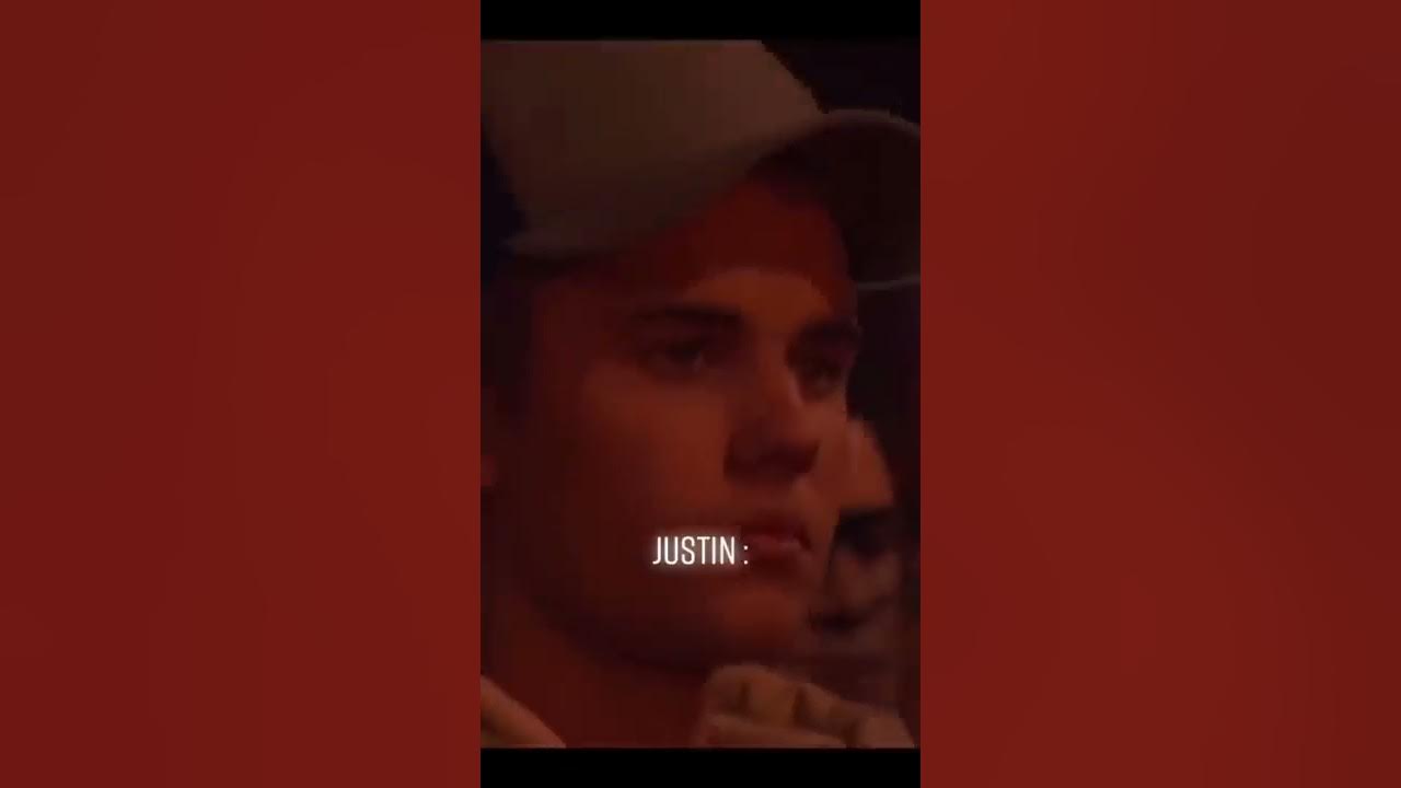 Justin's reaction when Selena got kissed