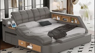 Luxury Smart King Bed Frame, Multifunction Bed Frame Upholstered Platform screenshot 4