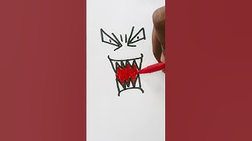 Scary face 😈 Draw When Bored 💀 (Part 56) #art #drawing #sketch #cute #simple #easy #tutorial #shorts