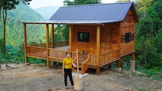 FULL VIDEO: 45 days build CABIN, build a kitchen, make a mortar pound rice | Hoang Huong