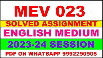 mev 023 solved assignment 2023-24 | mev 23 solved assignment in english 2024 | mev 23 2024