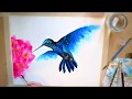 Watercolor Timelapse Hummingbird, Wildlife Series