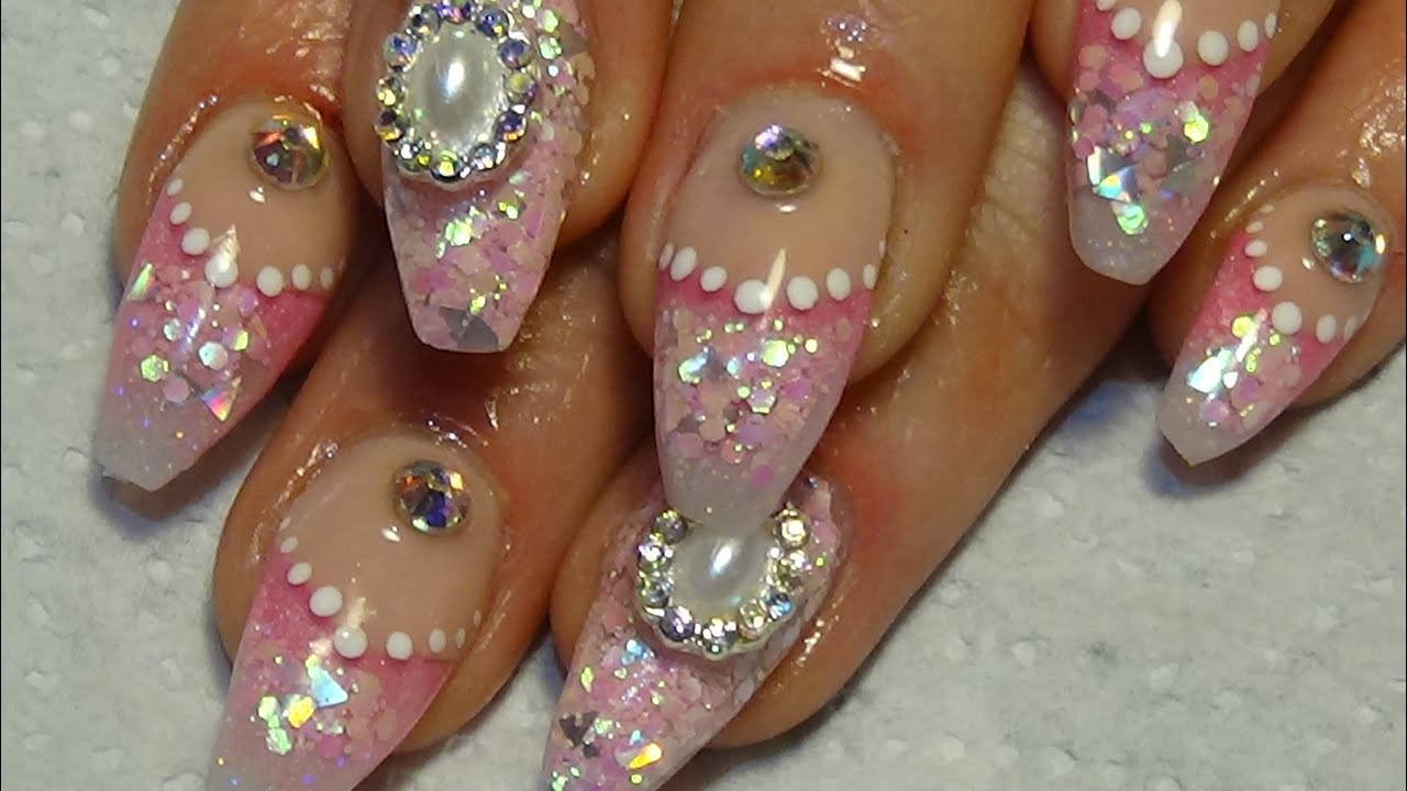 pink princess acrylic nails YouTube