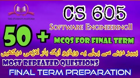 CS605 || Final Term McQs || Quiz Files || Final Term Preparation || Quiz 3 || Quiz 4
