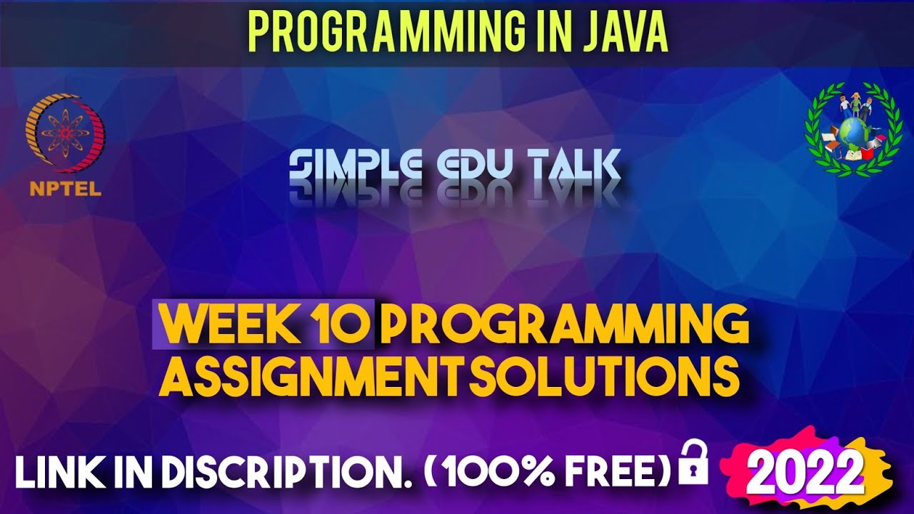 programming in java nptel assignment solutions 2023 week 10