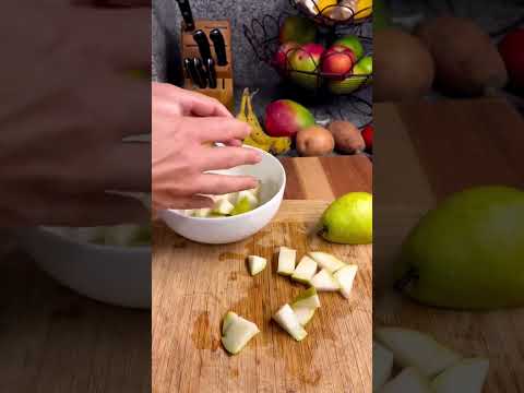 Greek Yogurt Parfait With Pears and Crushed Walnuts