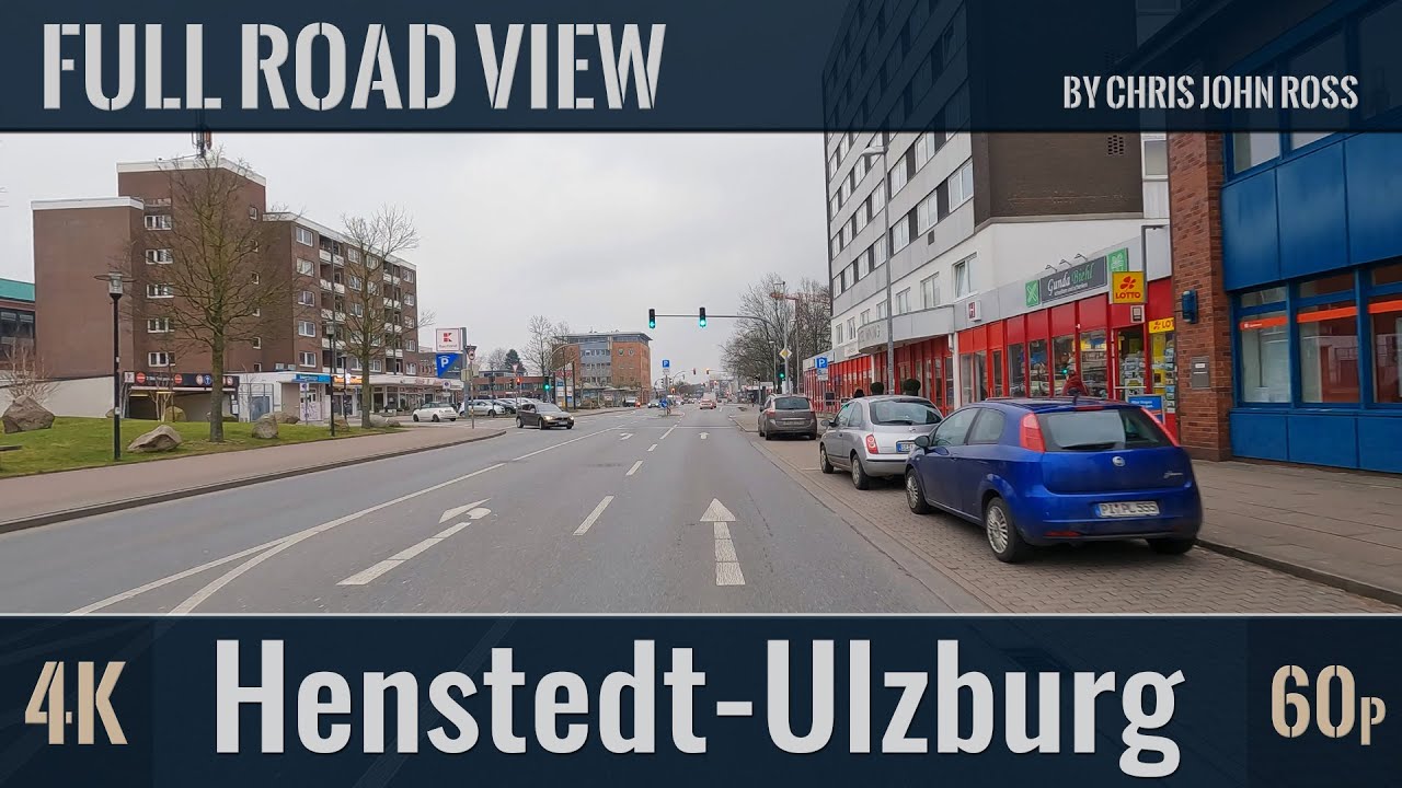 Henstedt-Ulzburg, Schleswig-Holstein, Germany: Hamburger Straße, Maurepasstraße, Kronskamp - 4K 60p