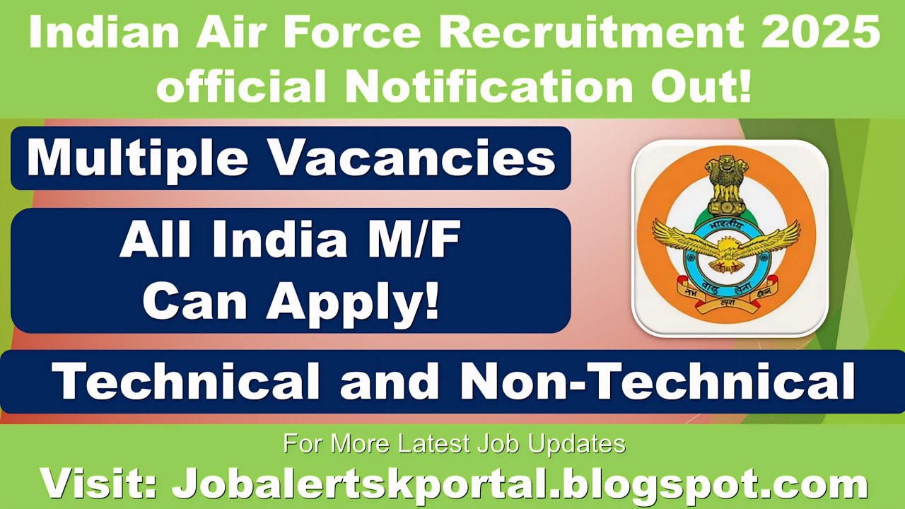 Indian Air Force Recruitment 2025 | Air Force New Vacancy 2025 | Air ...