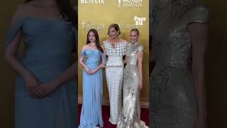 Aimee Lou Wood, Allison Janney and Leslie Bibb posed at the Actor Awards in LA 🩵 #shorts