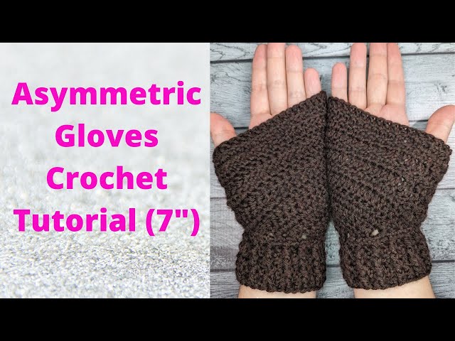 Asymmetric Glove Crochet Fingerless Glove Pattern | Year of Gloves