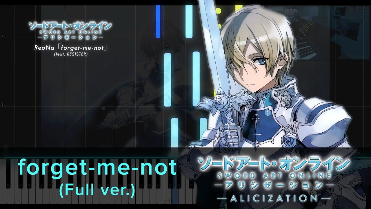Full Forget Me Not Feat Resister Sao Alicization Ed2 Synthesia Tutorial Youtube