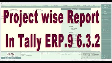 Project wise Report in Tally ERP9 - Accounts with Inventory