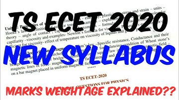 TSECET 2020 కొత్త SYLLABUS || MPCలో ఎన్ని Marks  ?? ||Syllabus weightage explaned for MPC