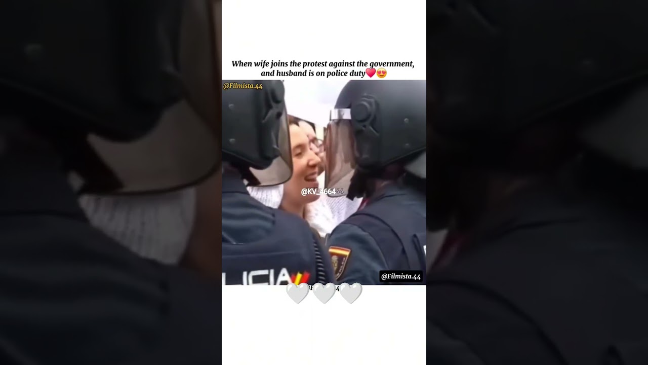 POV:when wife joins the protest and husband is on police duty🤍🤍