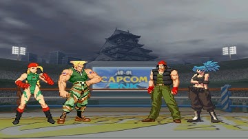 Guile & Cammy vs Ralf & Leona. Capcom vs SNK MUGEN Battle
